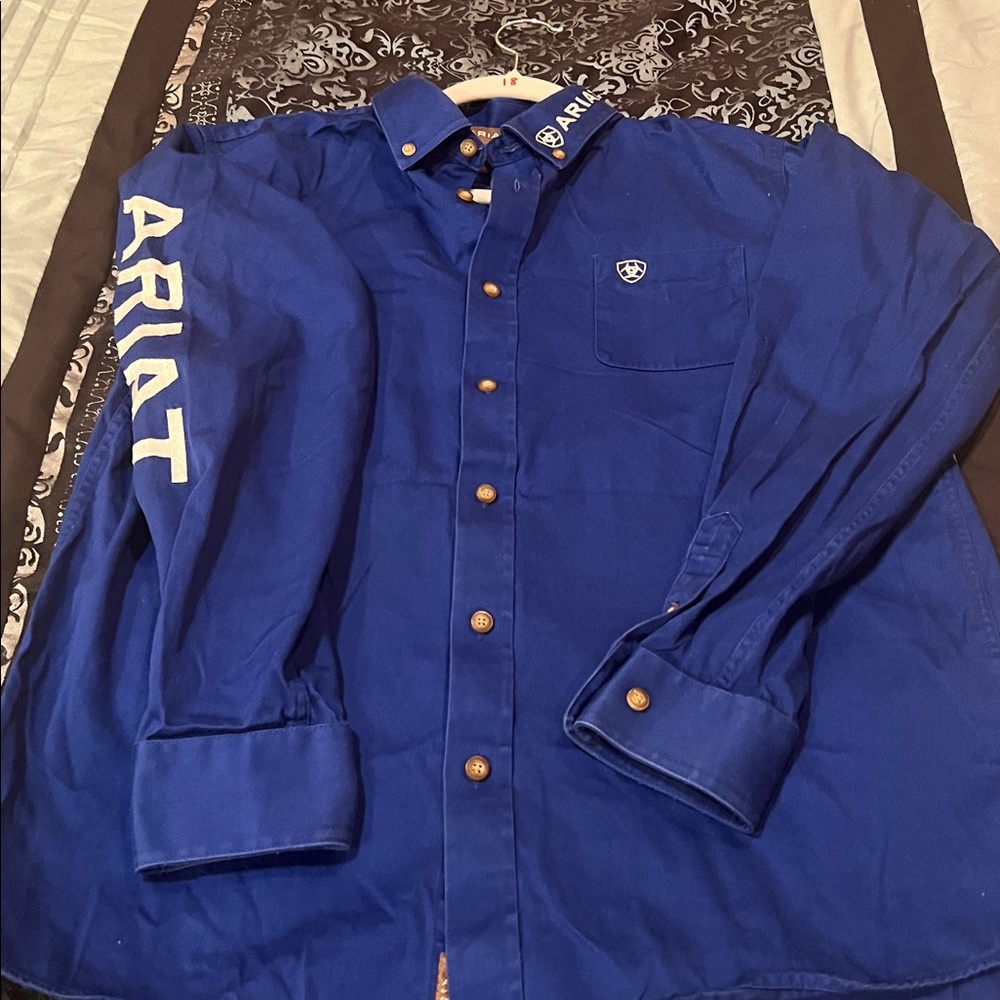 ARIAT BOYS Royal Blue Long Sleeve Shirt, very nice, size XL(boys) - Picture 2 of 8